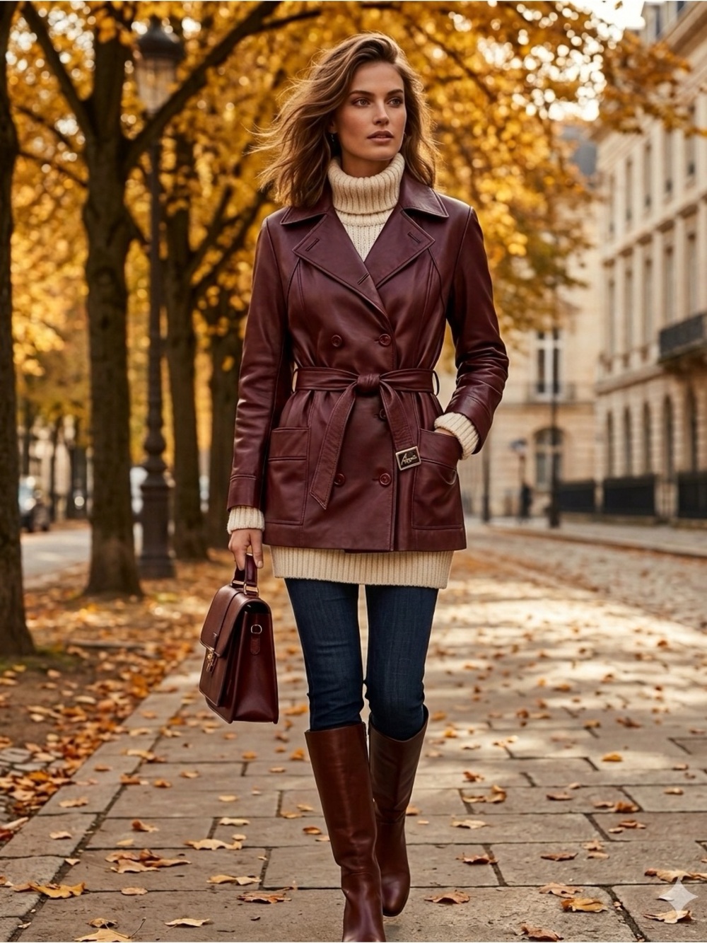 Vintage Etienne Aigner Dark Brown Faux Leather Trench Coat